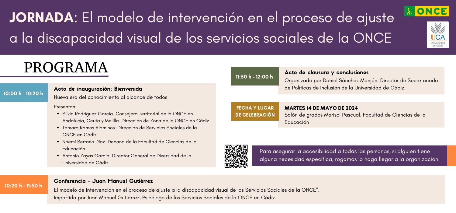 Jornada: El modelo de intervención en el proceso de ajuste a la discapacidad visual de los servicios sociales de la ONCE.