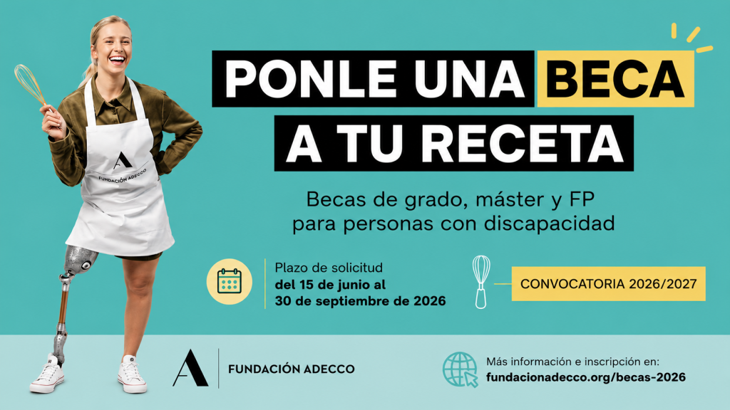 Abierta la convocatoria de Becas Fundación Adecco 2026 para estudiantes con discapacidad
